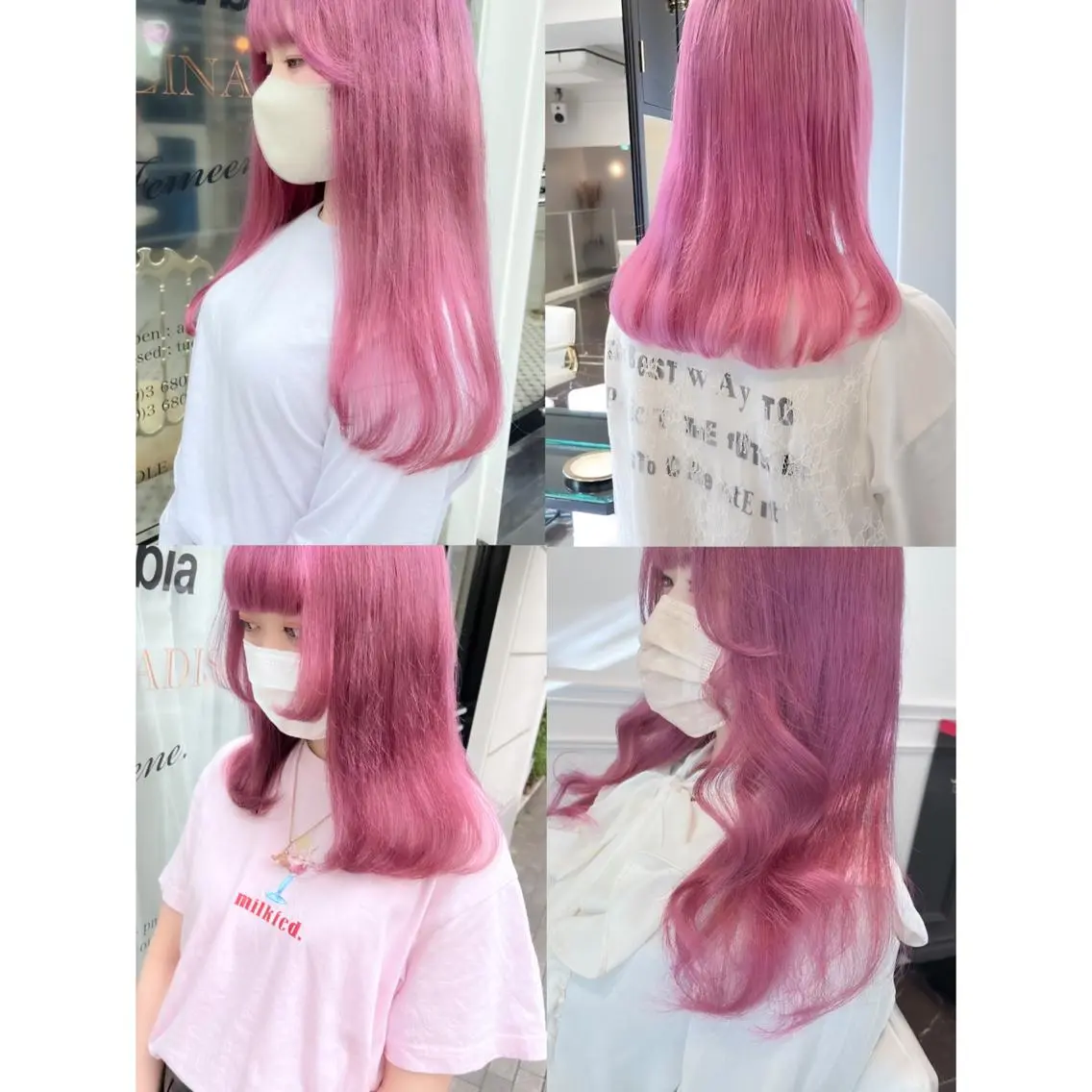 ロング カラー ブリーチ ピンクカラー ヘアカラー miyu /トレンド カラー×艶髪のヘアスタイル