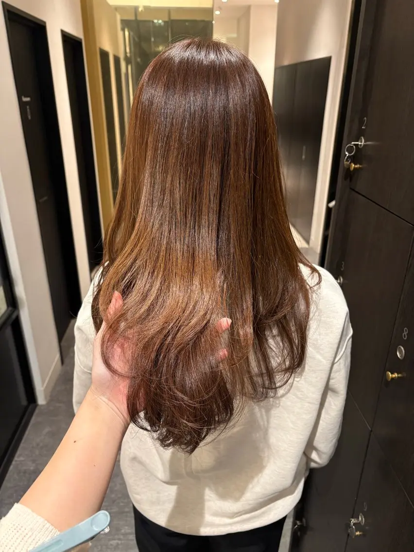 ロング カラー 韓国風ヘア ヘアカラー mao ｜ 柔らか艶カラー🫧のヘアスタイル