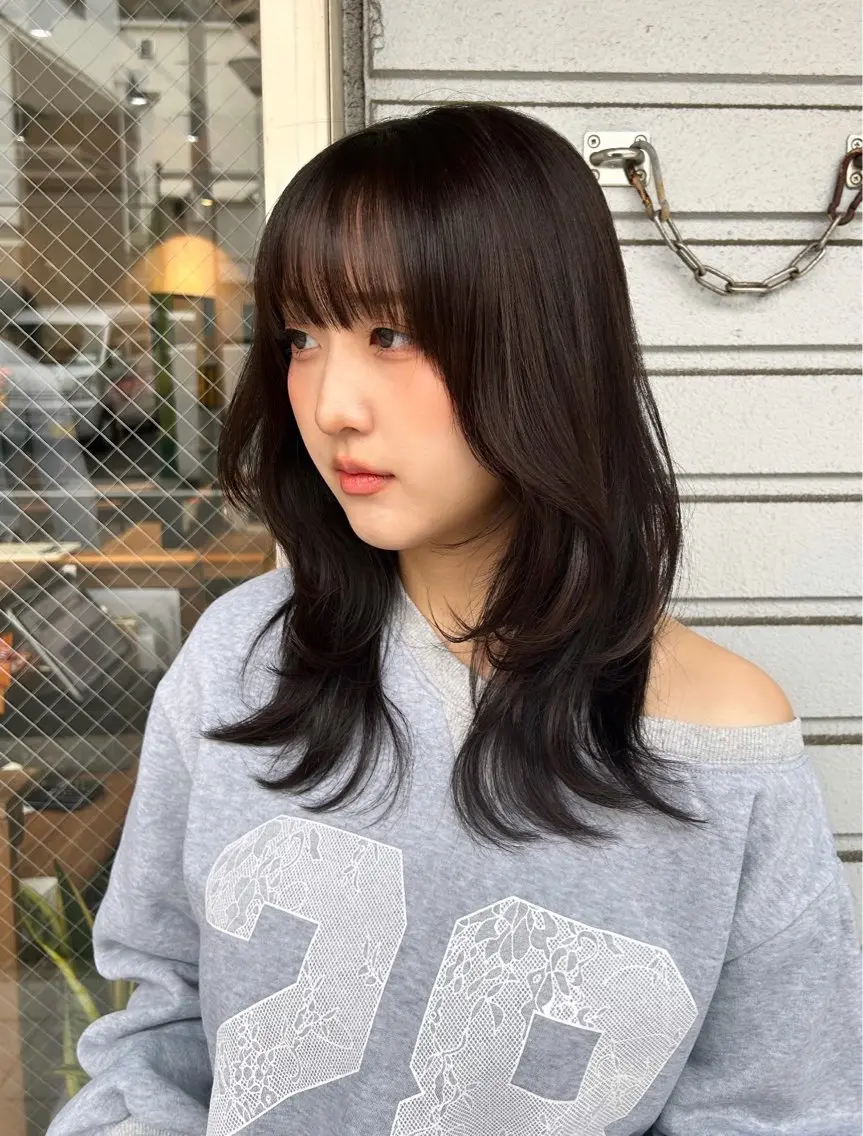 ミディアム カラー カット トリートメント 🌷横浜/レイヤー /艶カラー🌷のヘアスタイル