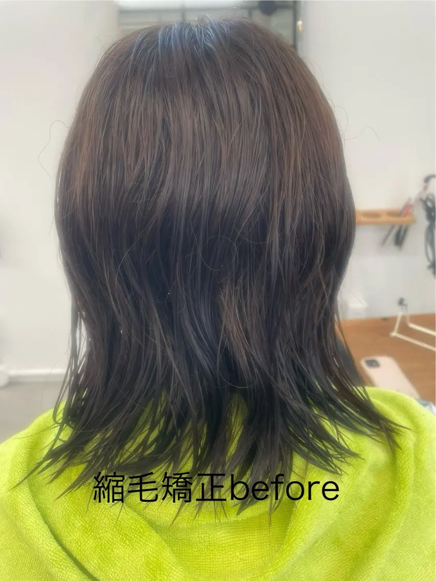 ミディアム 縮毛矯正 あゆみ 🍀のヘアスタイル