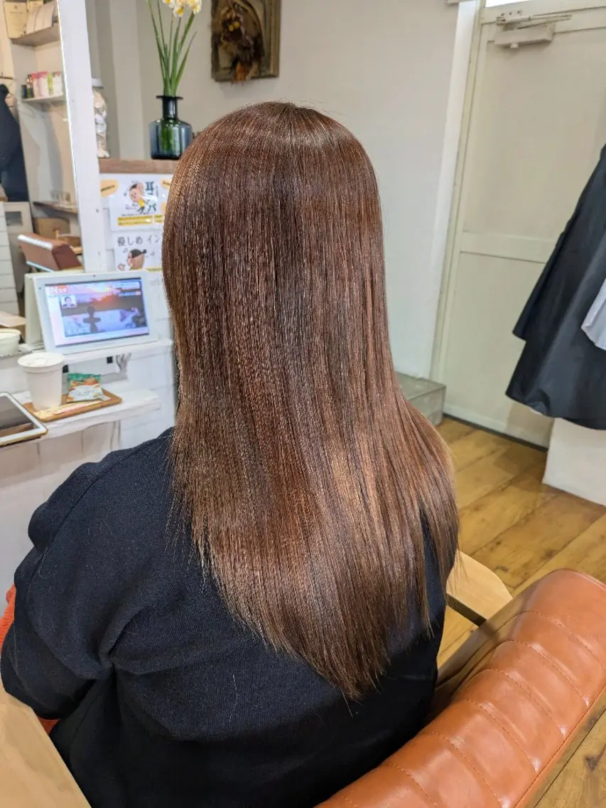 ロング カラー ベージュカラー ブリーチ ブラウンカラー 透明感カラー ダブルカラー ヘアカラー 奥田 誠司のヘアスタイル
