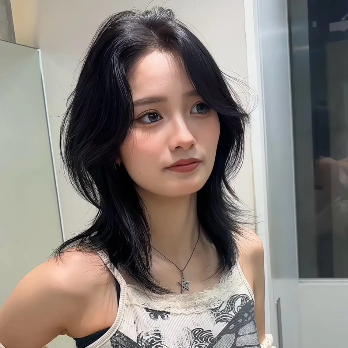ミディアム カラー ミディアムレイヤー 伸ばしかけ レイヤーカット カット ヘアカラー トリートメント 🎀𝑆𝐴𝑅𝐴 /レイヤーカット🎀のヘアスタイル