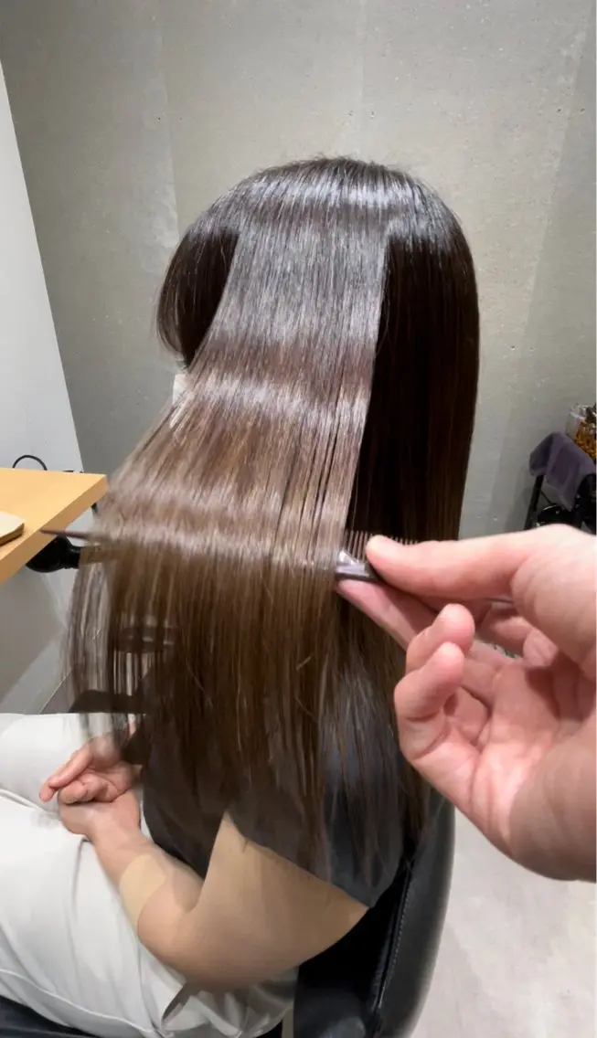 セミロング 髪質改善 トリートメント 酸熱トリートメント 髪質改善ヘアケア 艶髪特化/上田のヘアスタイル