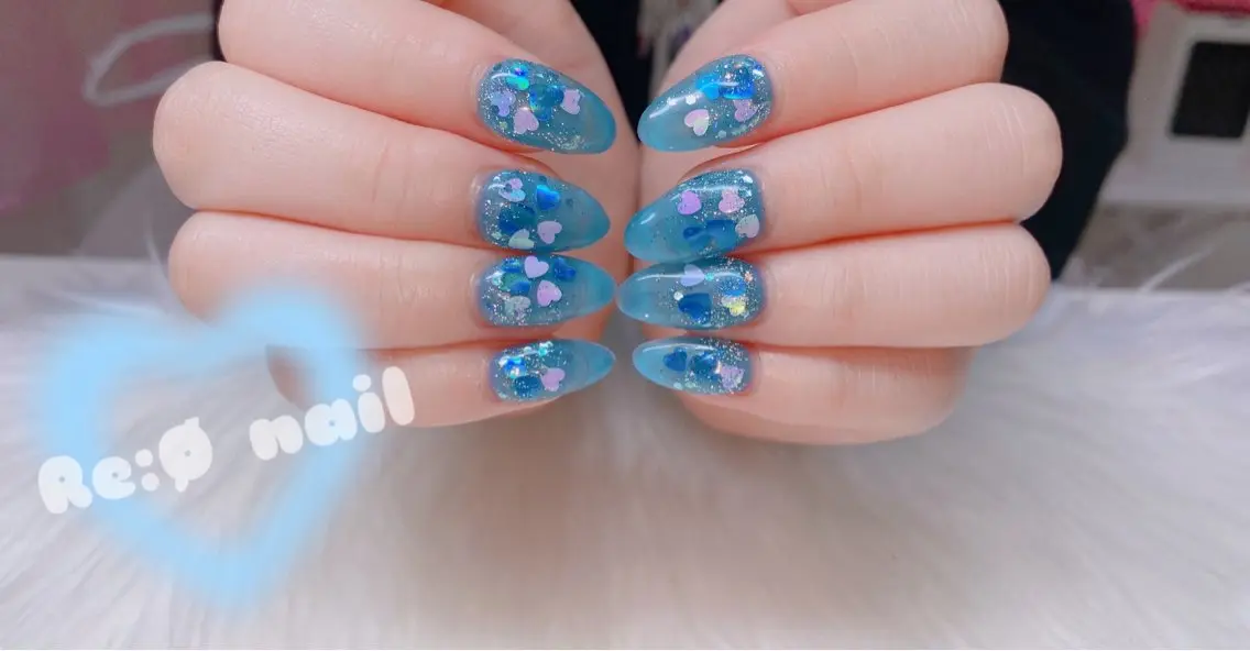 ネイル ブルー ハンドネイル Re:Ø nail 🩵TSUJIのネイルデザイン