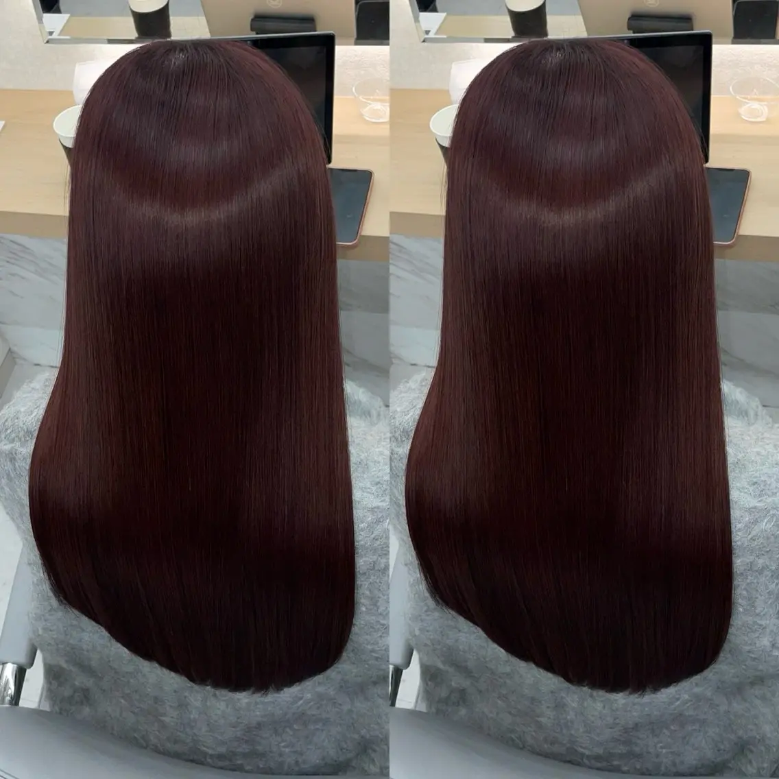 ロング カット ヘアカラー 縮毛矯正 トリートメント 今話題の艶髪矯正 美艶カラー/FUKAのヘアスタイル