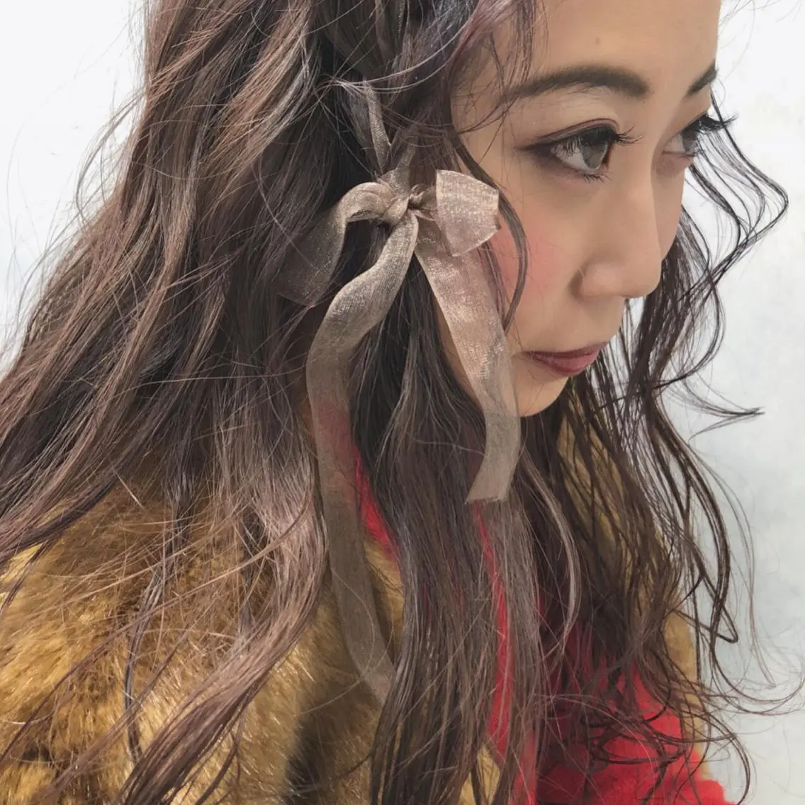 ロング カラー ヘアアレンジ ブラウンカラー ココアブラウン ORIKA 美容室のヘアスタイル