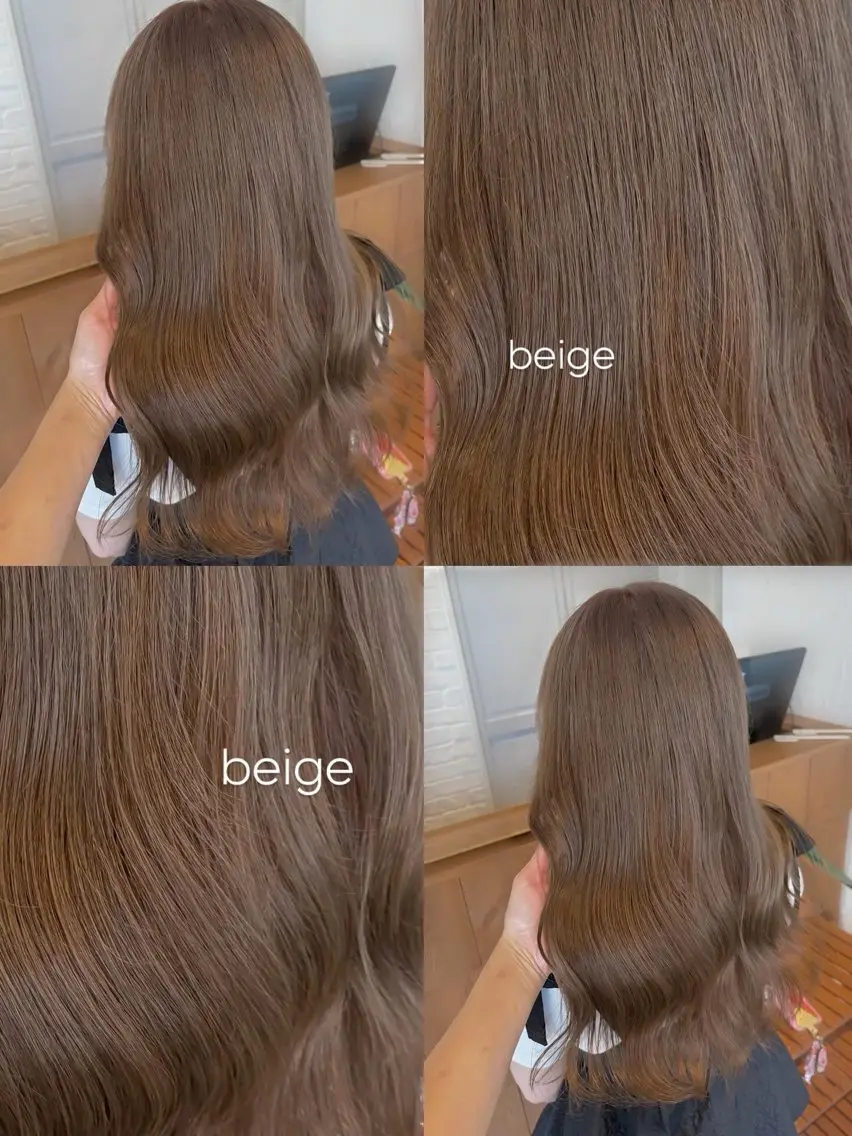ミディアム カラー ベージュカラー ブリーチ ミルクティーベージュ カット ヘアカラー トリートメント ブリーチカラー🫧 森　凪沙のヘアスタイル
