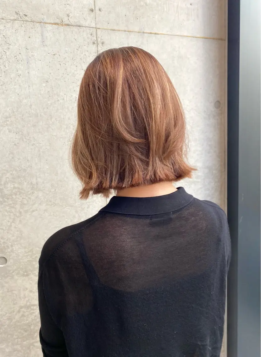 ショート カラー デザインカラー ダブルカラー ハイライトカラー ボブ ハイライト レイヤー/柔色 カラー/SAkiのヘアスタイル