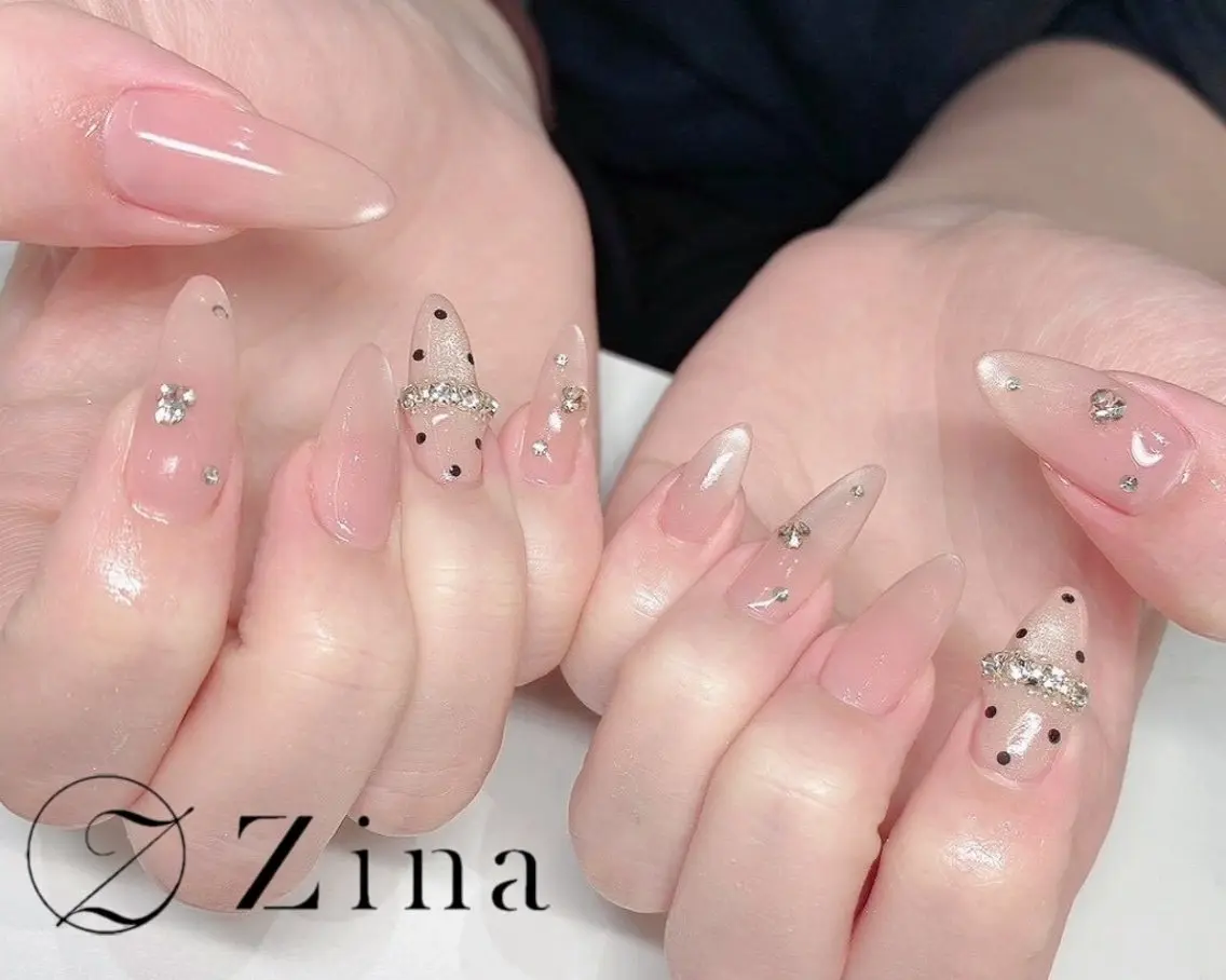 ロング ハンドネイル 自爪育成/zina/ KIMIのネイルデザイン