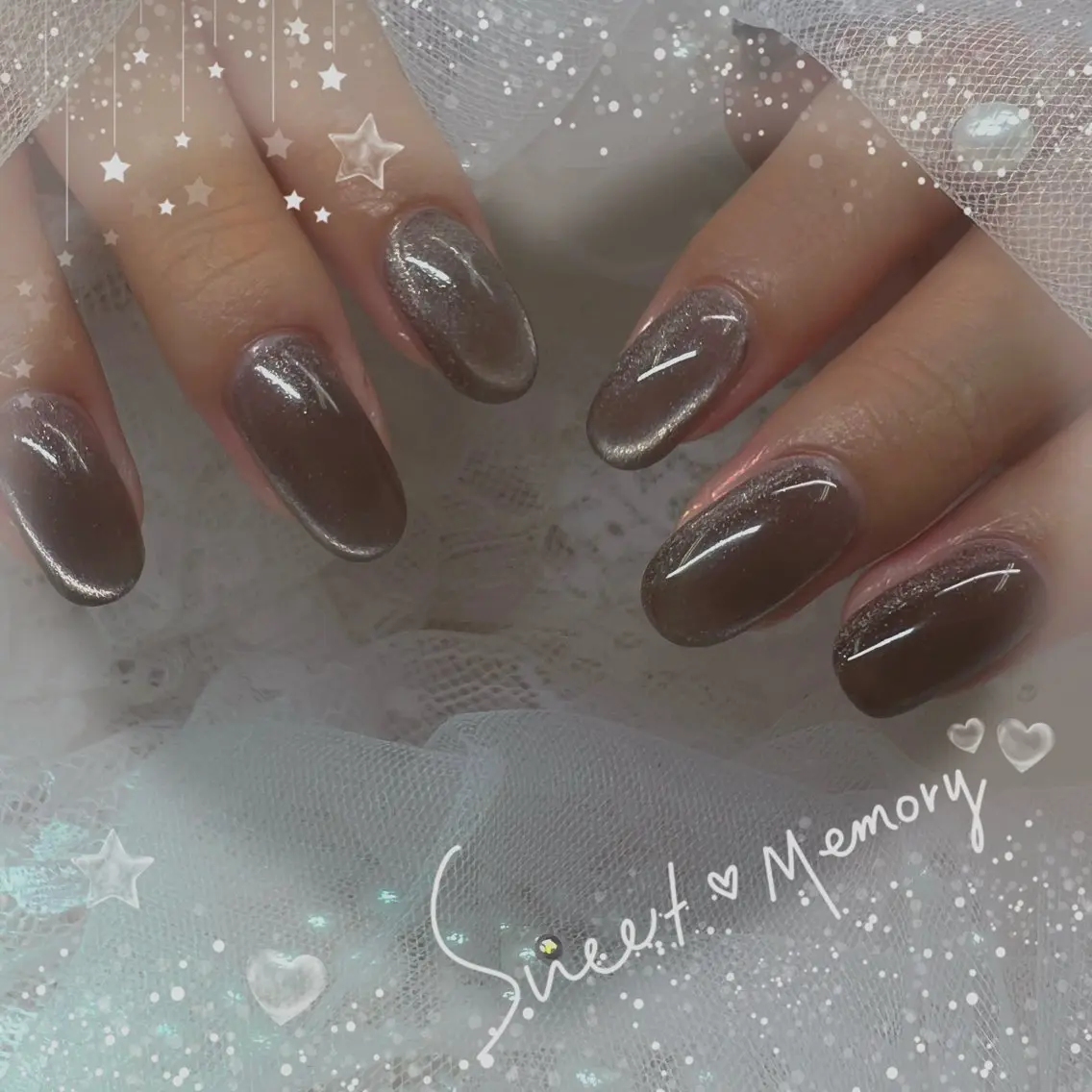 ネイル チークネイル フレンチネイル ガーリー ガラスフレンチ グラデーション Chill Nailsalonのネイルデザイン