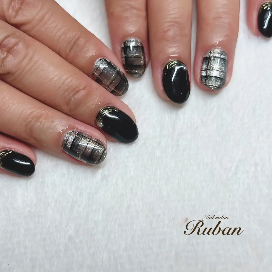 ネイル アートネイル 長さ出し マグネットネイル 持ち込み Nail salon Rubanのネイルデザイン