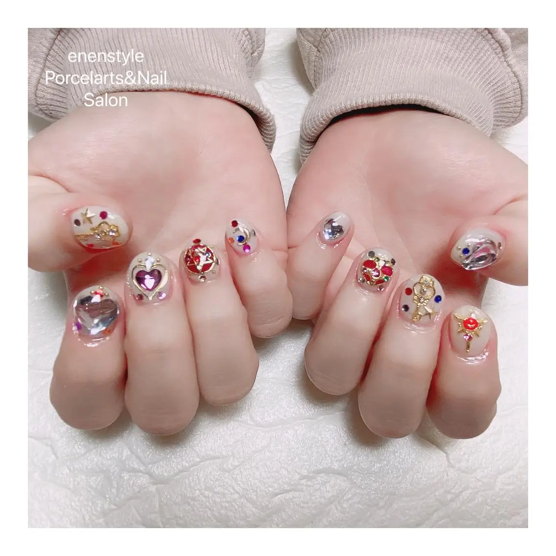 ミディアム ネイル 🐾enen style 🐾のネイルデザイン