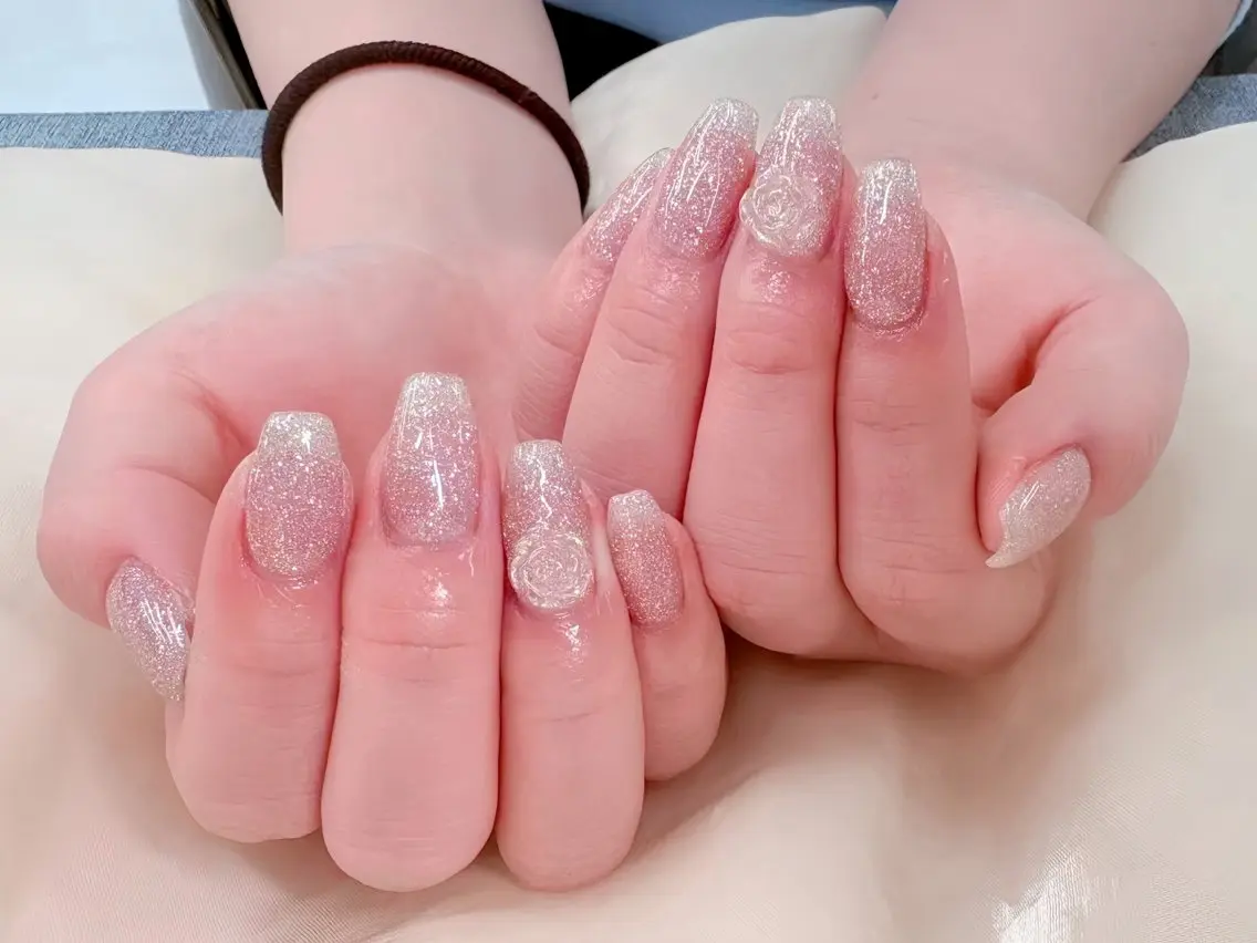 ネイル 長さ出し ジェルネイル 韓国ネイル マグネットネイル 持ち込み ハンドネイル EGAO NAIL 錦糸町店のネイルデザイン