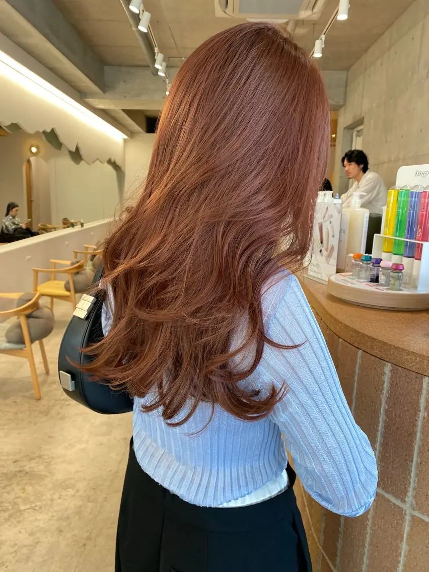 セミロング カラー カット ヘアカラー トリートメント Saki/レイヤー/ 柔色カラー/顔まわりのヘアスタイル