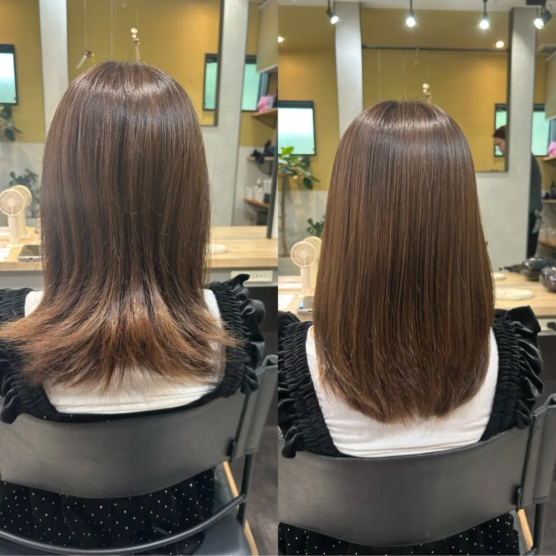 セミロング パーマ 髪質改善 ストレートパーマ カット 縮毛矯正 トリートメント hub hair レイヤー/ナチュラルのヘアスタイル