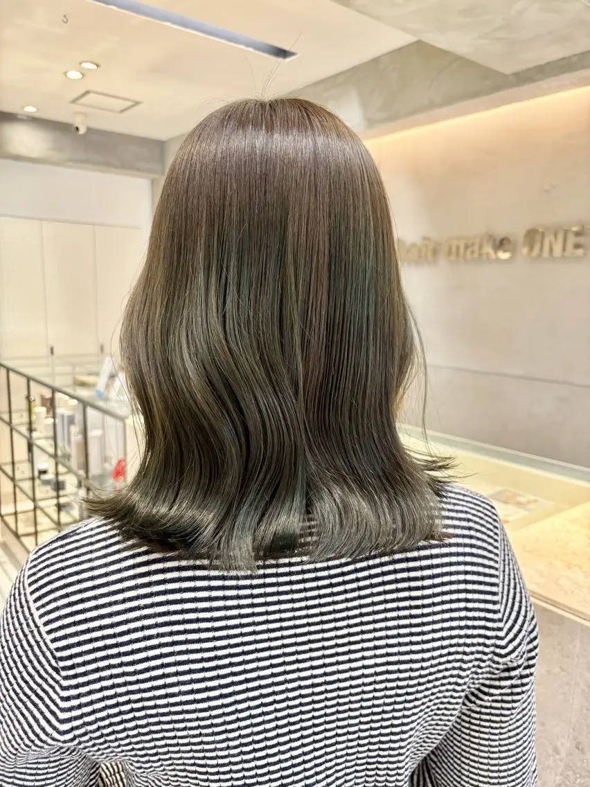 セミロング ヘアカラー トリートメント 🎀ヘアセット透明感 /REINA🎀のヘアスタイル