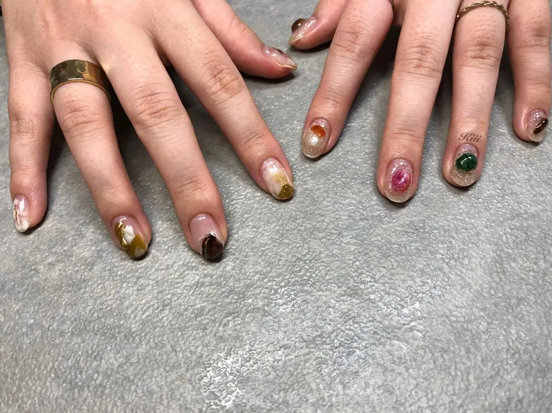 ネイル ハンドネイル フットネイル kiii.__ ✴︎*のネイルデザイン