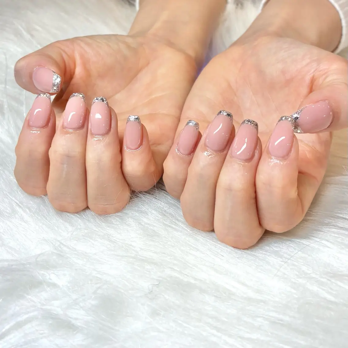 ネイル フレンチネイル ガラスフレンチ 春ネイル ハンドネイル HANA ソブエのネイルデザイン