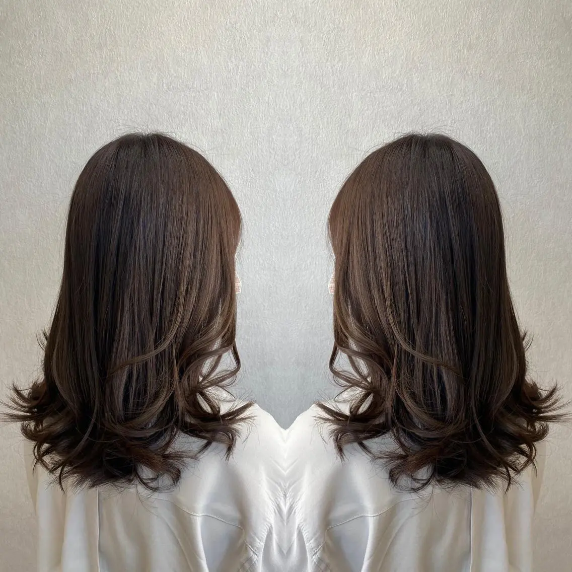 セミロング カラー ベージュカラー tocca 💜石田愛結💜のヘアスタイル