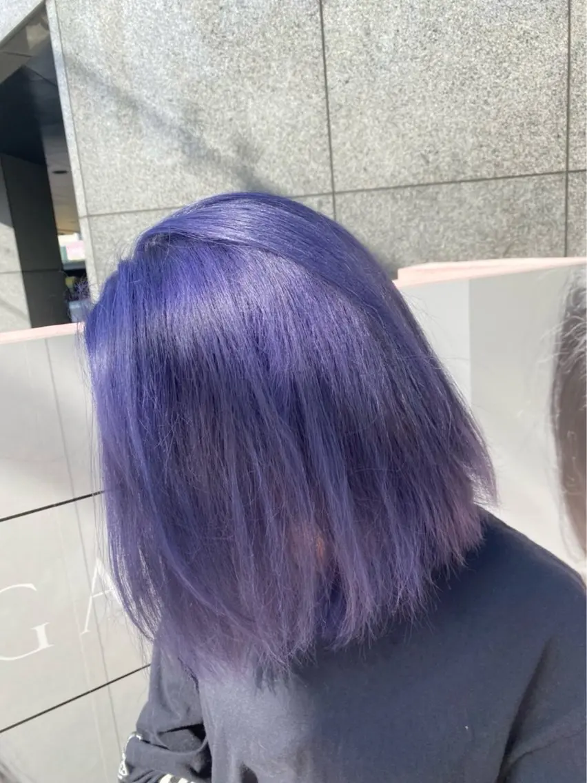 ミディアム カラー バイオレットカラー ボブ カット ヘアカラー トリートメント Ayano_ Jill francのヘアスタイル