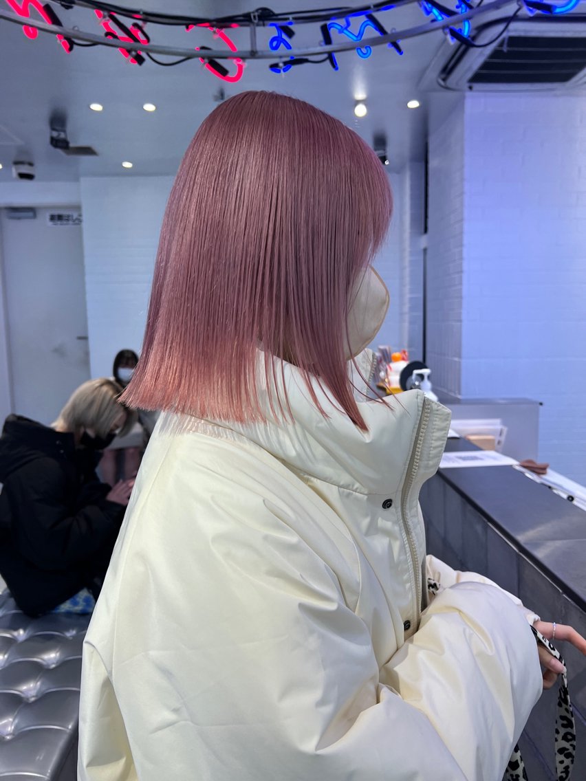 ミディアム カラー ヘアアレンジ ベージュカラー ブリーチ ピンクカラー ピンクベージュ カット ヘアカラー トリートメント ヘアセット 天神レイヤーカット No.1💖マユカのヘアスタイル