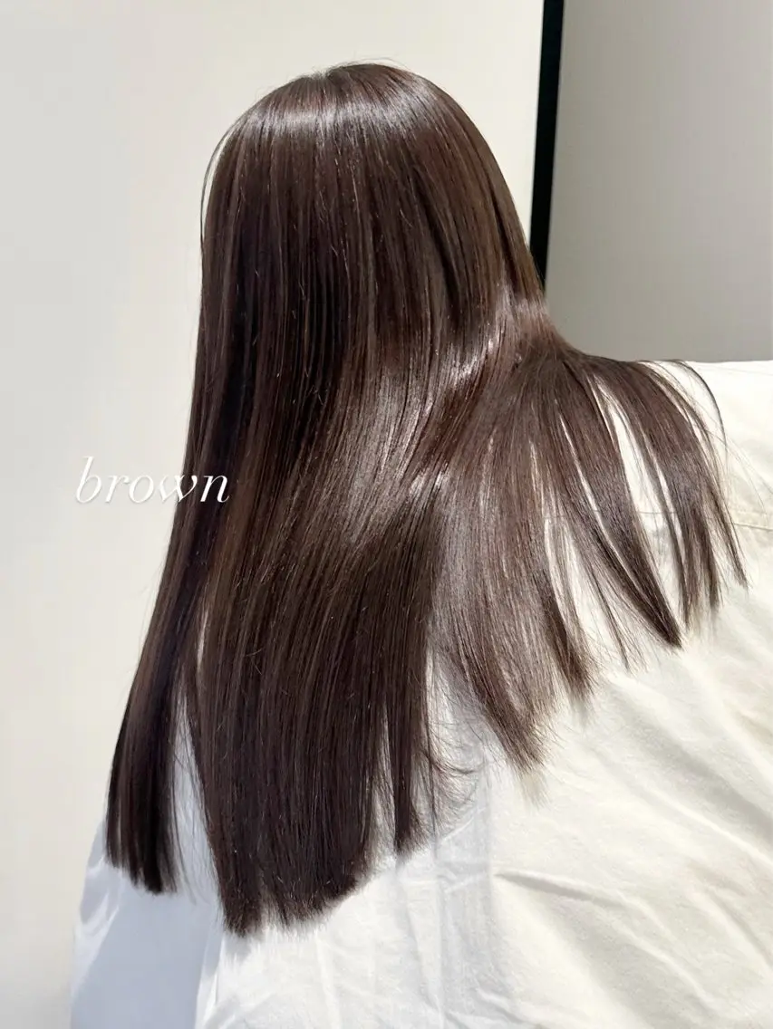 セミロング カラー ブラウンカラー モカブラウン ヘアカラー ハイトーン/透け感 カラー🎀真香のヘアスタイル