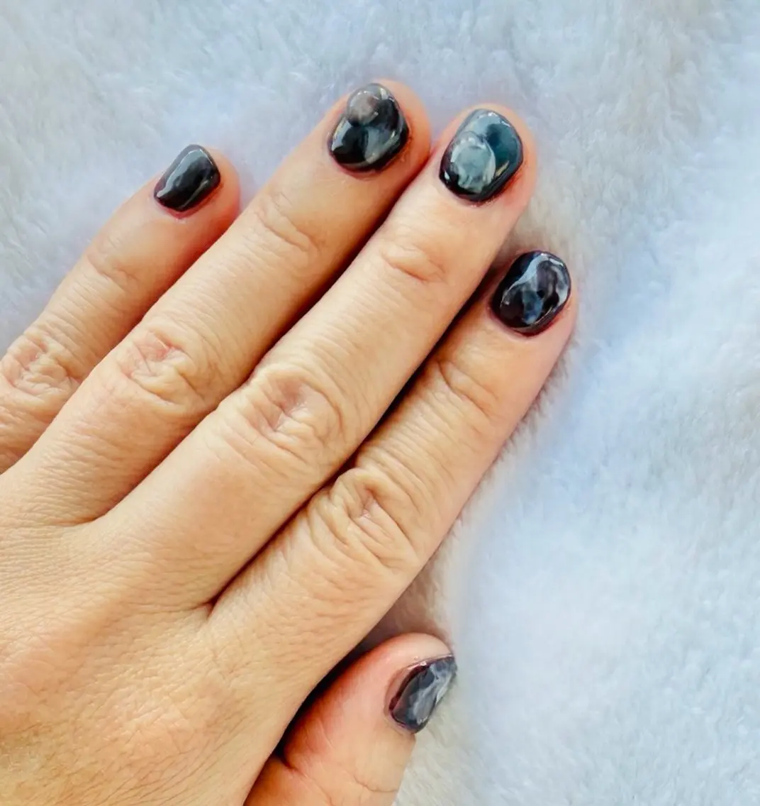 ネイル ブルー ブラウン 持ち込み ニュアンスネイル nailsalon oluoluのネイルデザイン