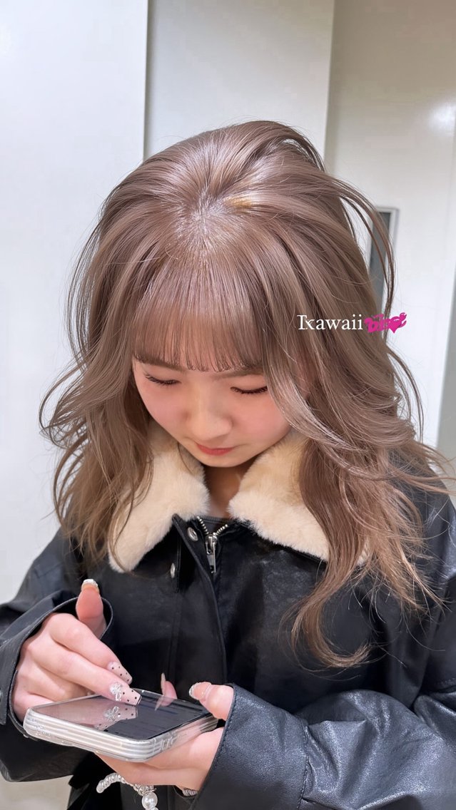セミロング カラー ベージュカラー ブリーチ ホワイトベージュ ヘアカラー トリートメント ♡韓国ヘア♡遠藤 美夢のヘアスタイル