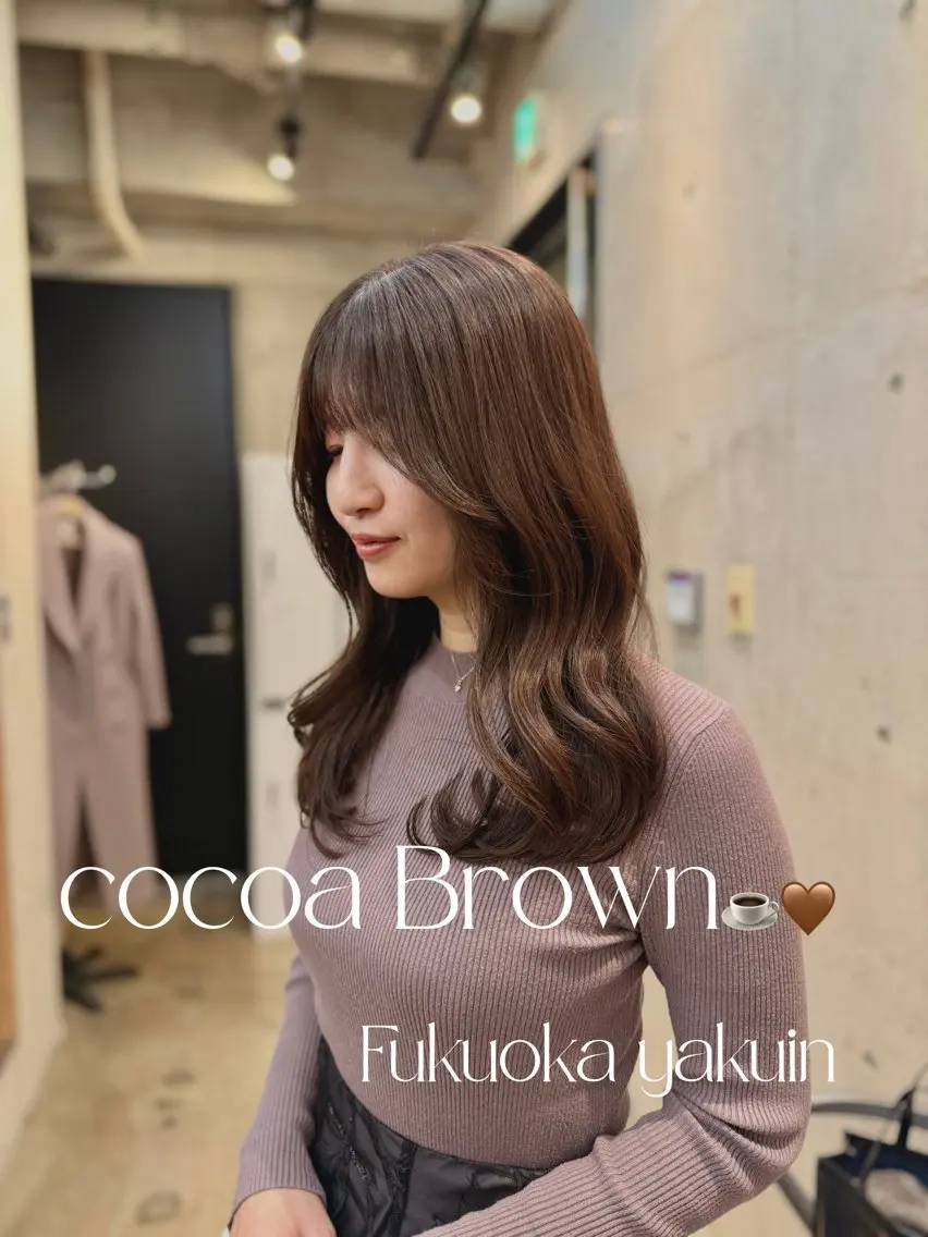 ロング カラー ヘアアレンジ ブラウンカラー 透明感カラー ココアブラウン 韓国風ヘア レイヤーカット REONA🪽✨薬院 レイヤーカット🫧のヘアスタイル
