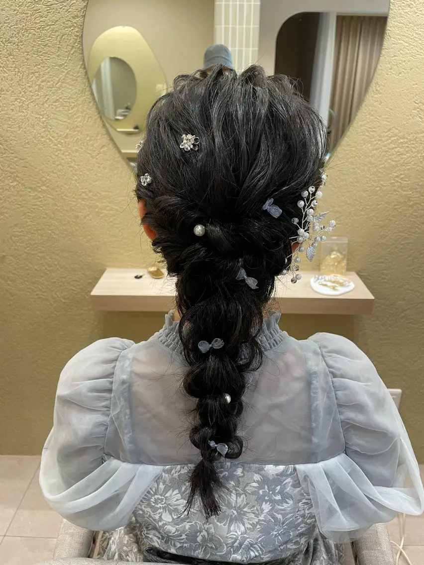 ロング ヘアアレンジ ヘアセット ユ ミのヘアスタイル
