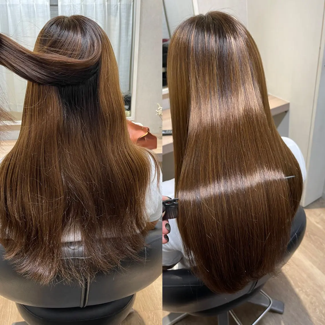 ロング カット 縮毛矯正 トリートメント ANDIAMO SAKAE🍁楓のヘアスタイル