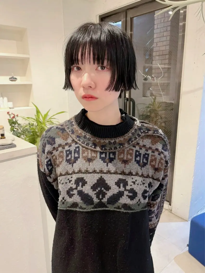 ショート ショートボブ ボブ ショートヘア カット ニュアンスパーマ 萩本直紀のヘアスタイル