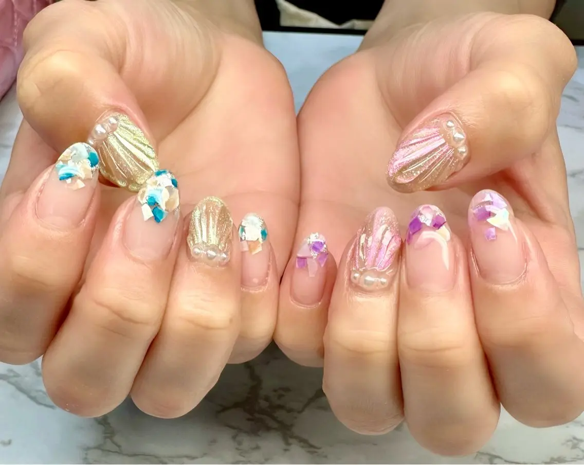 ネイル ニュアンスネイル 夏ネイル Mai’s nailのネイルデザイン