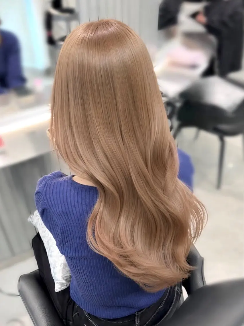 ロング カラー ヘアカラー Ryo/小顔ハイレイ ヤー/ミルクティーのヘアスタイル