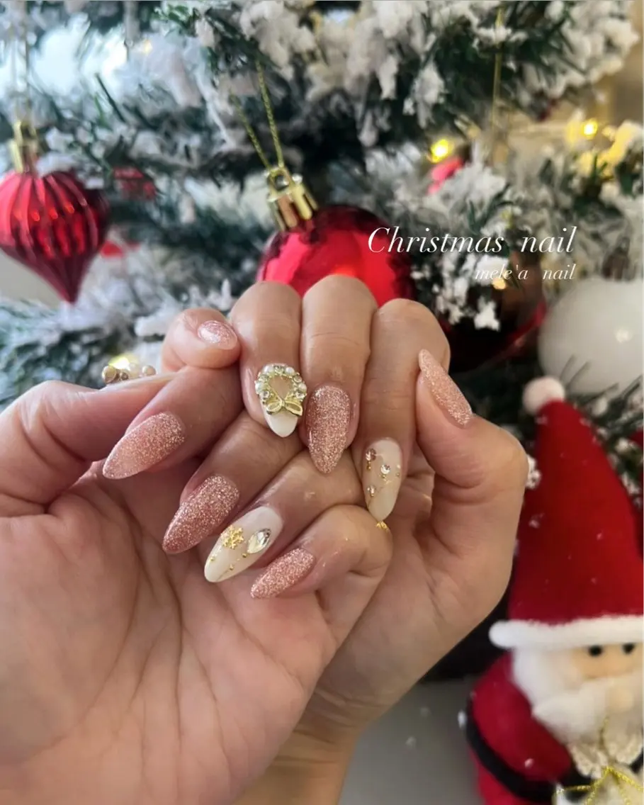 ネイル フラッシュネイル 冬ネイル クリスマス miho meléanailのネイルデザイン