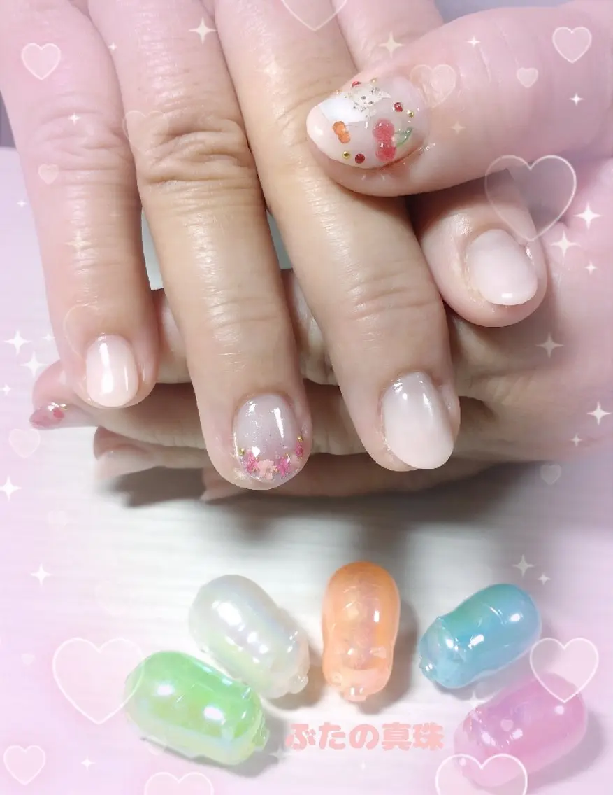 ネイル 春ネイル ハンドネイル 林 珠里のネイルデザイン
