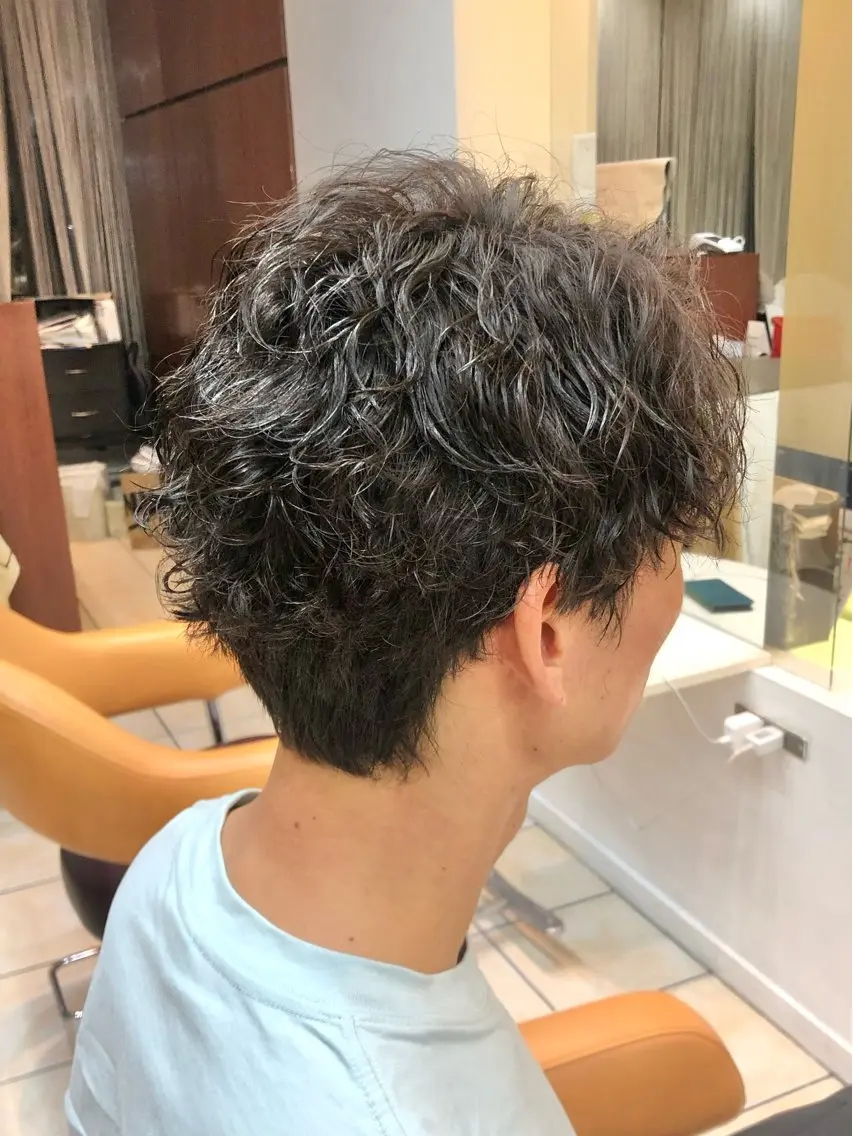 ショート パーマ メンズ カット パーマ メンズ特化/パーマ/ 髪質改善　高野奨馬のヘアスタイル