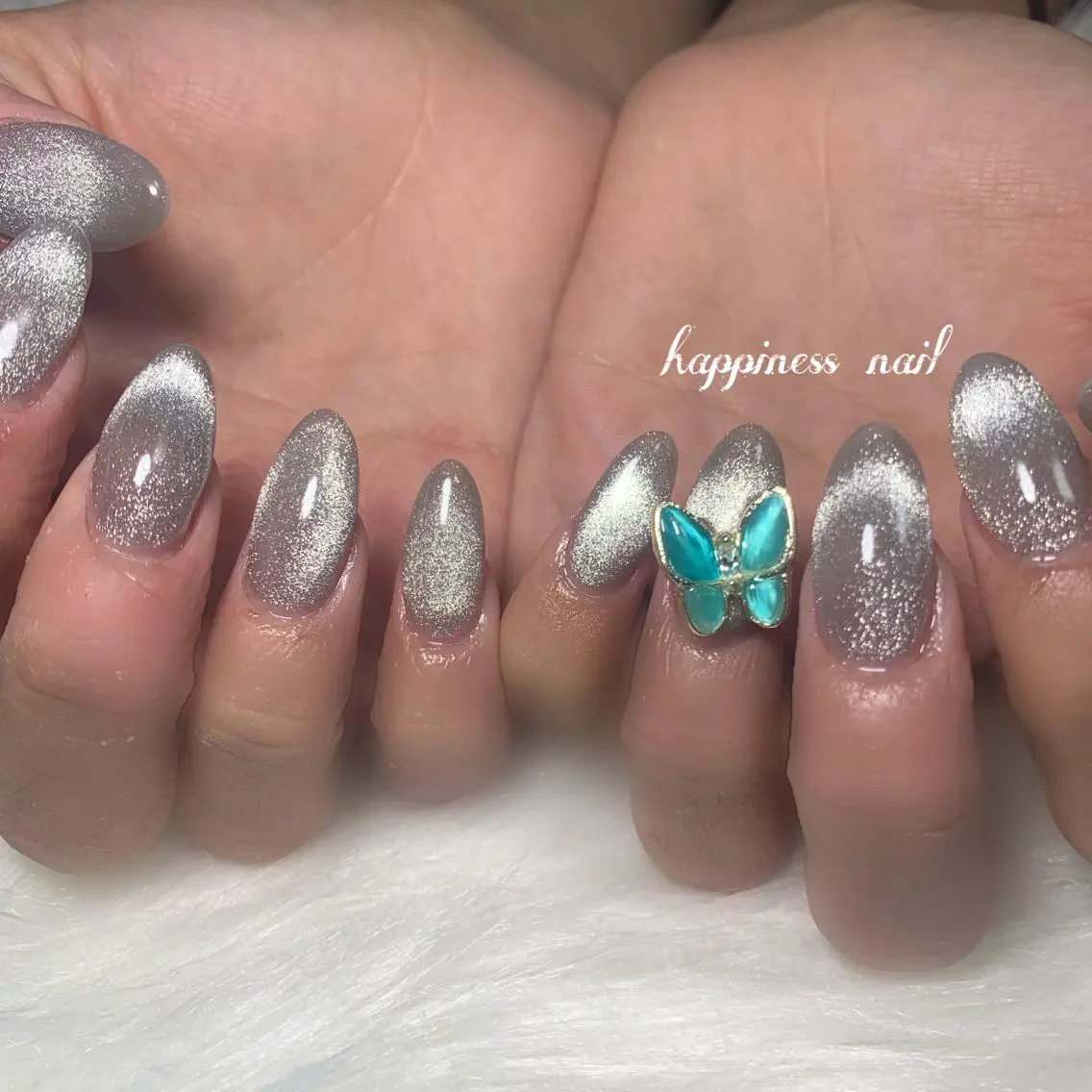 ネイル ジェルネイル マグネットネイル ワンカラーネイル パラジェル スカルプネイル ハンドネイル happiness nailのネイルデザイン