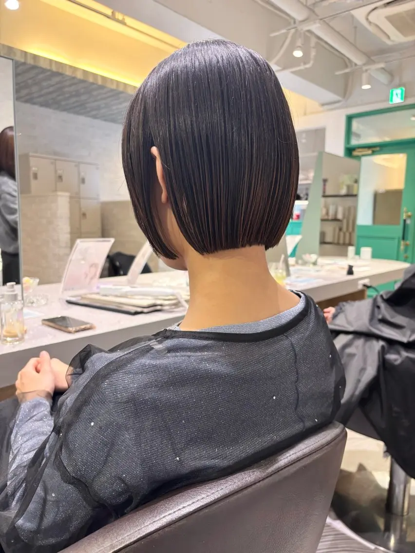 ショート 切りっぱなしボブ ボブ レイヤーカット 盛れるレイヤー/ 髪質改善/遠藤龍雅のヘアスタイル