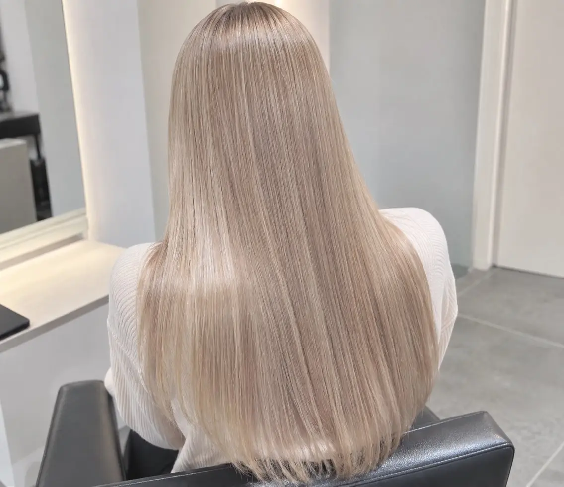 ロング カラー ブリーチ ケアブリーチ ヘアカラー 久木原 ゆりのヘアスタイル
