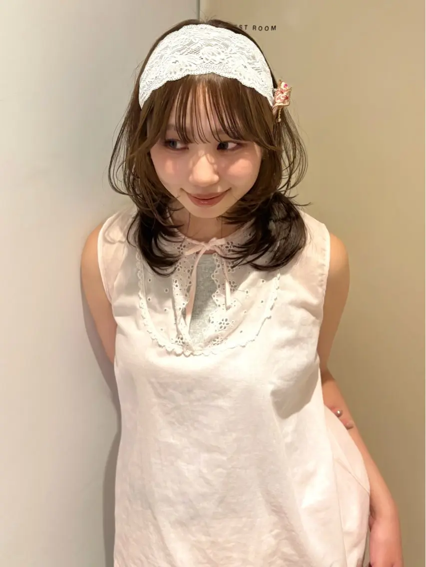 ロング カラー カット ヘアカラー mizuki/ピンク ベージュ.レイヤーのヘアスタイル