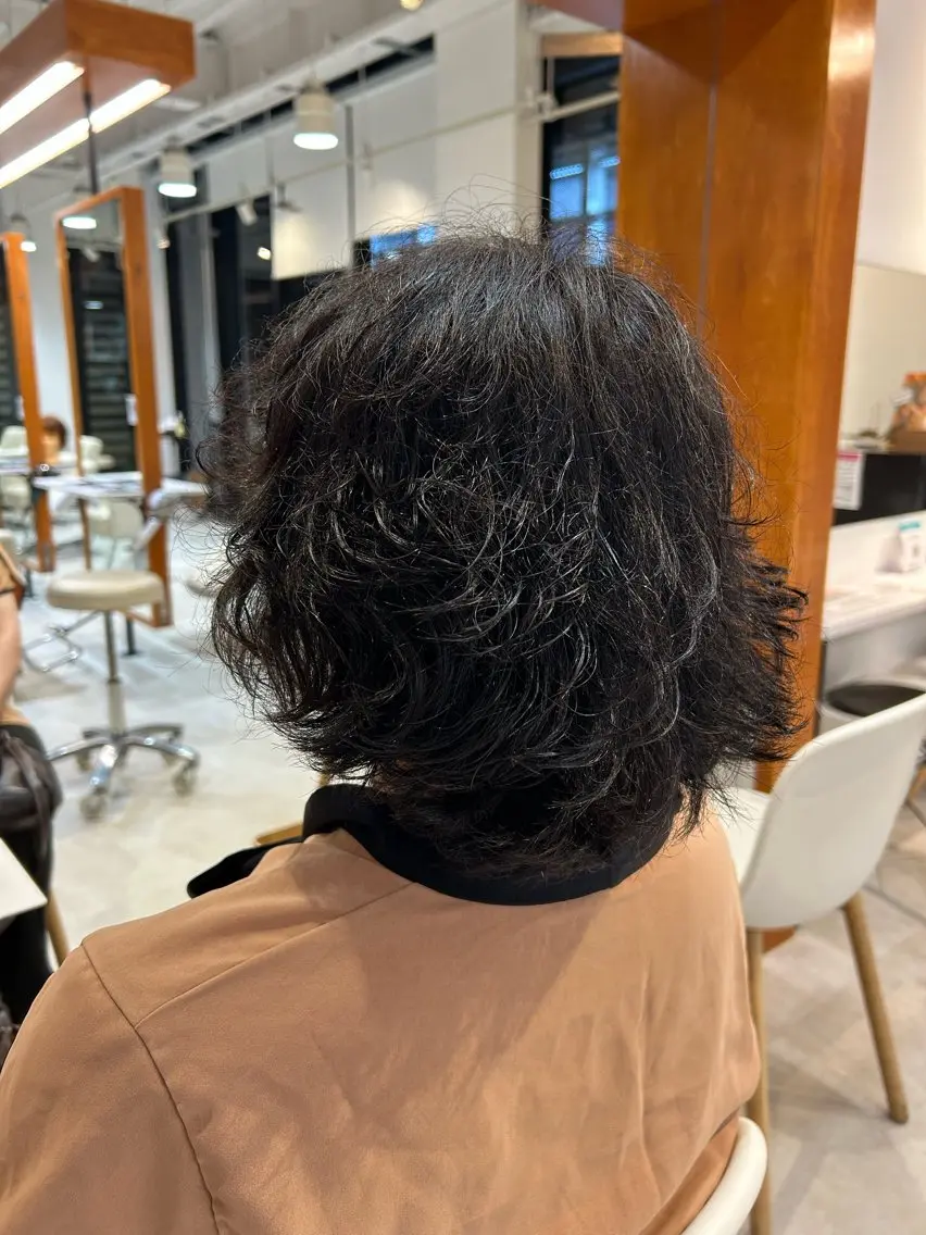 カラー パーマ ユナ/暖色カラー🧡 /表参道のヘアスタイル