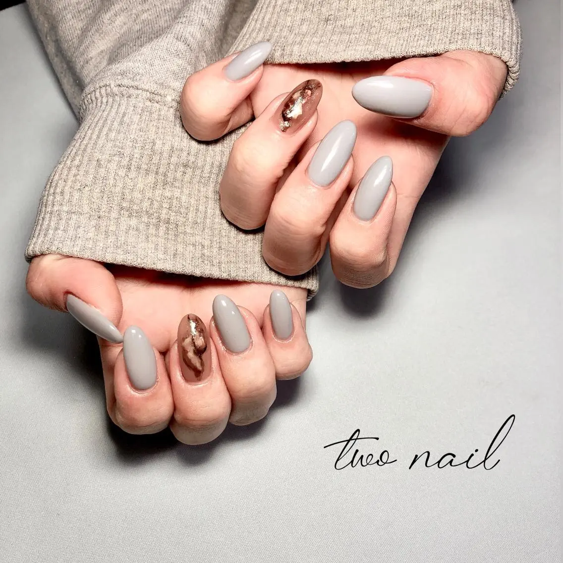 ネイル アートネイル ブラウン フットネイル ハート ニュアンスネイル two nailのネイルデザイン