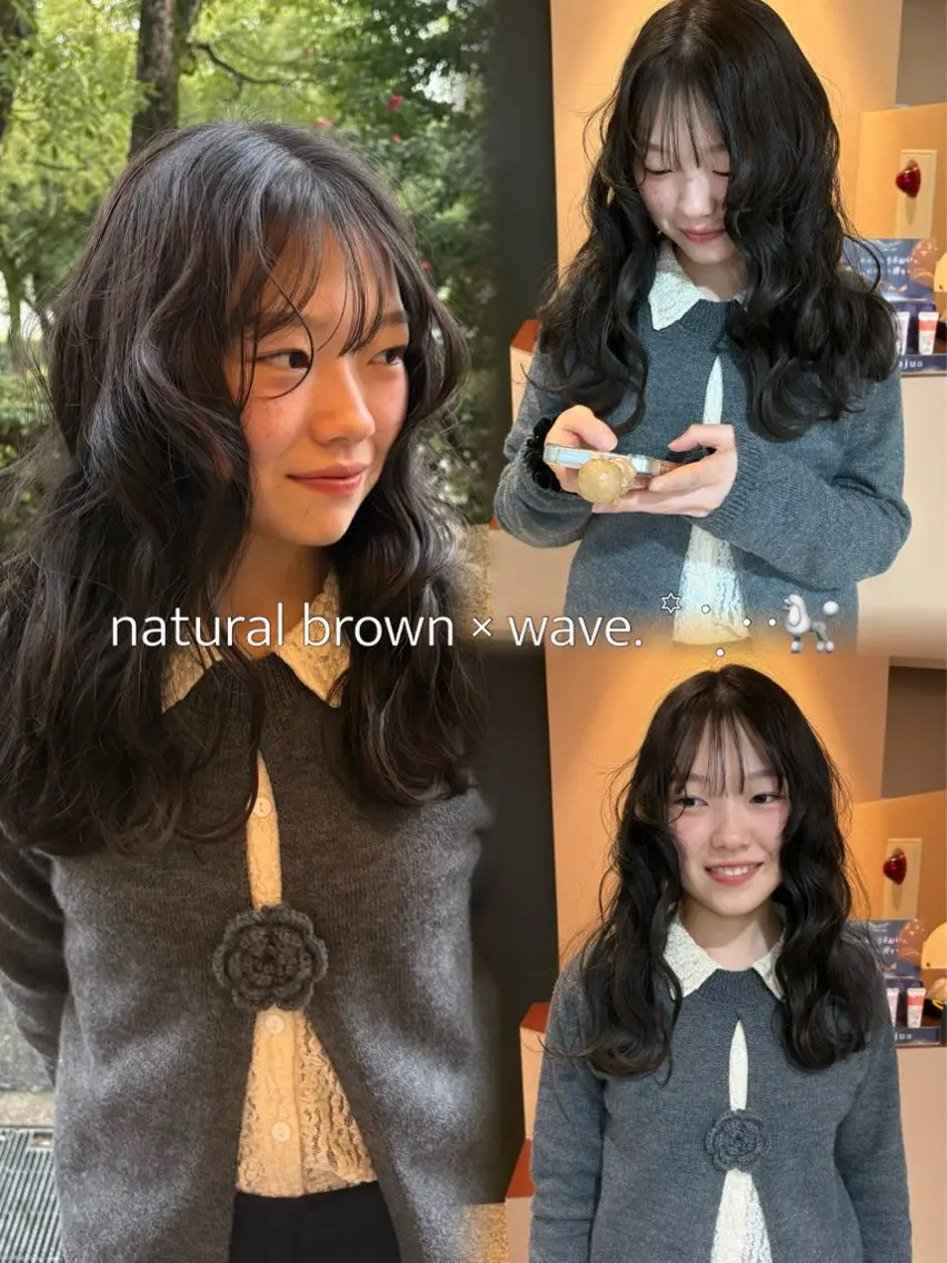 セミロング 韓国風ヘア カット ヘアカラー トリートメント 韓国レイヤー YOKE reinaのヘアスタイル