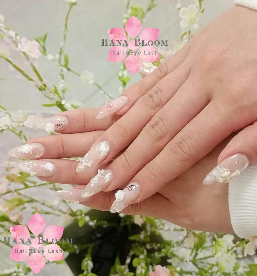 ネイル 長さ出し フレンチネイル ジェルネイル マグネットネイル ミラーネイル ハンドネイル ハンドケア Hana Bloom Nail 渋谷道玄坂のネイルデザイン