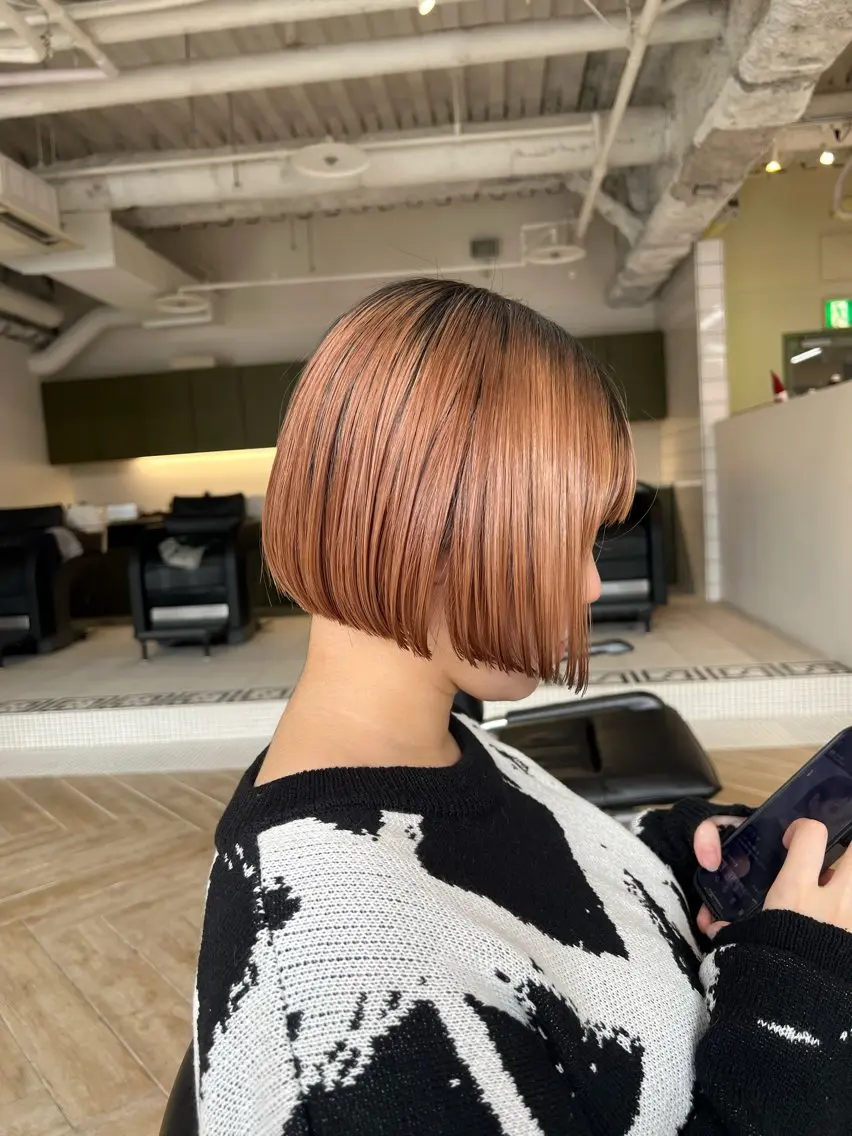 ショート カット ヘアカラー トリートメント ベージュ/髪質改善 新潟/万代/井上佑のヘアスタイル