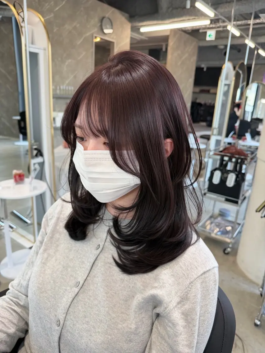 セミロング カラー ヘアカラー caho/大阪梅田 韓国ヘア♡のヘアスタイル