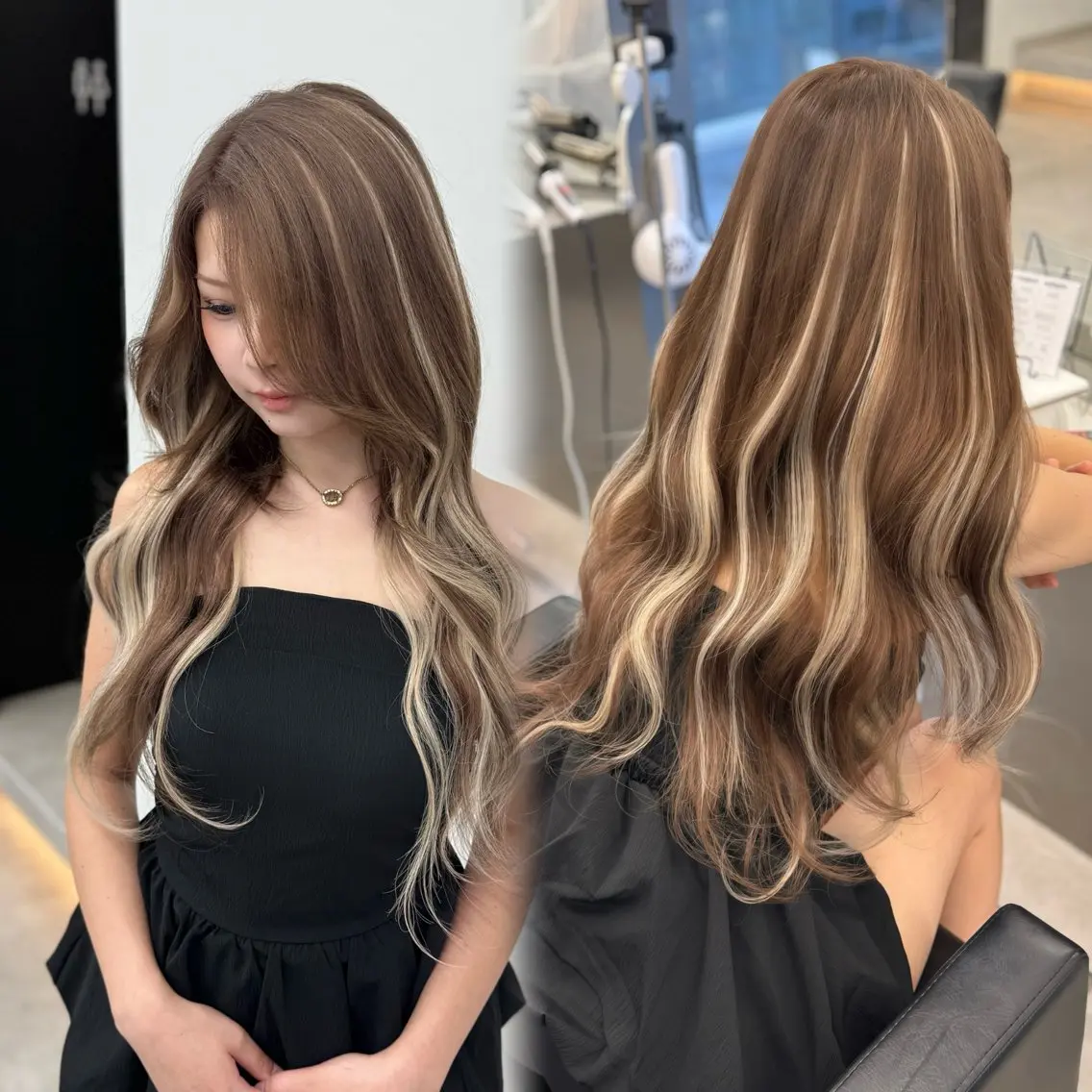 ロング カラー ベージュカラー ブリーチ モカベージュ ブリーチなしカラー エクステ ヘアカラー エクステ ハイトーン/エクステ /KENTAのヘアスタイル