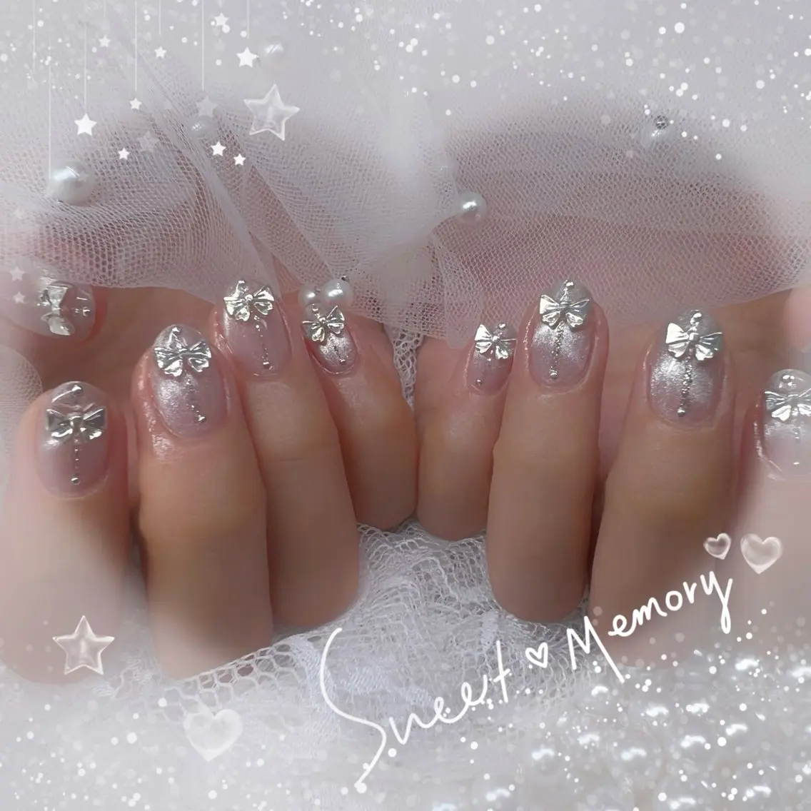ネイル チークネイル フレンチネイル ガーリー ガラスフレンチ グラデーション ハンドネイル ハンドケア Chill Nailsalonのネイルデザイン
