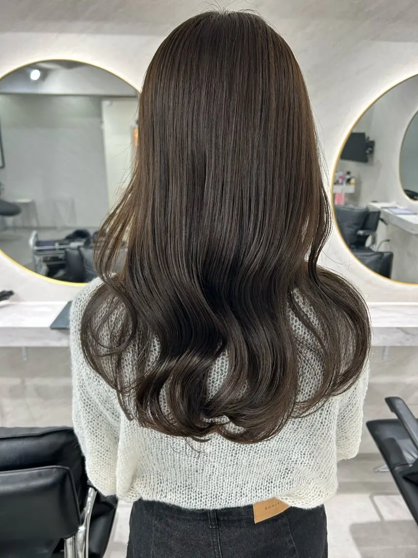 ロング カラー カット ヘアカラー トリートメント 髪質改善will hairdesignのヘアスタイル